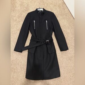 Zara Black Belted Dressy Coat - Size M Women’s
